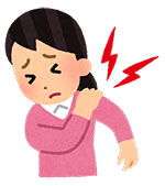 イラスト:肩に痛みを感じている女性