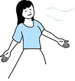 イラスト:深呼吸をする女性