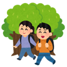 イラスト:ハイキングする男女