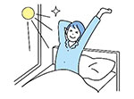 イラスト:起床する人