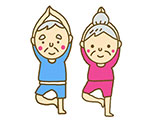 イラスト:運動をする男性と女性